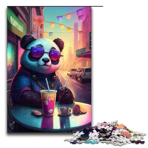 1000-teiliges Puzzle für Erwachsene, Panda-Puzzle, Quizspiel, Geburtstagsgeschenk, Geschenke, Wandkunst (Größe 50 x 75 cm) von LLONGKT