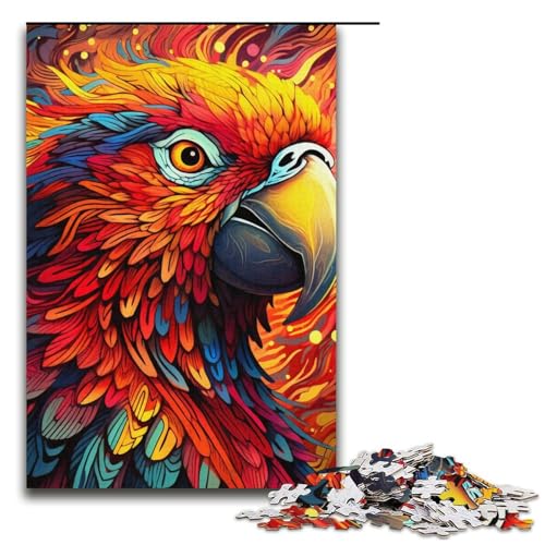 1000-teiliges Puzzle für Erwachsene, Papagei, Heimkunst-Dekoration, für Teenager ab 14 Jahren, Größe 38 x 26 cm von LLONGKT