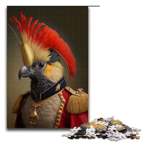 1000-teiliges Puzzle für Erwachsene, Papagei in Militäruniform, Puzzle aus Holz, Lernspielzeug, Größe 50 x 75 cm 1000-teiliges Puzzle für Erwachsene, Papagei in Militäruniform, Puzzle aus Holz, Lernspielzeug, Größe 50 x 75 cm von LLONGKT