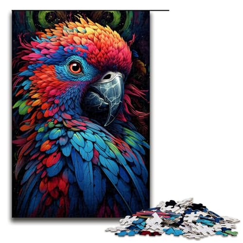 1000-teiliges Puzzle für Erwachsene, Papageien-Puzzle, Quizspiel, Geburtstagsgeschenk, Geschenke, Wandkunst (Größe 50 x 75 cm) von LLONGKT