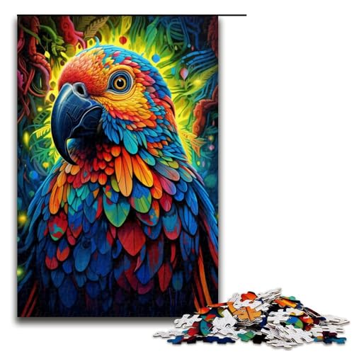 1000-teiliges Puzzle für Erwachsene, Papageien-Puzzle, praktisches Spiel, einzigartiger Geburtstag (Größe 50 x 75 cm) von LLONGKT