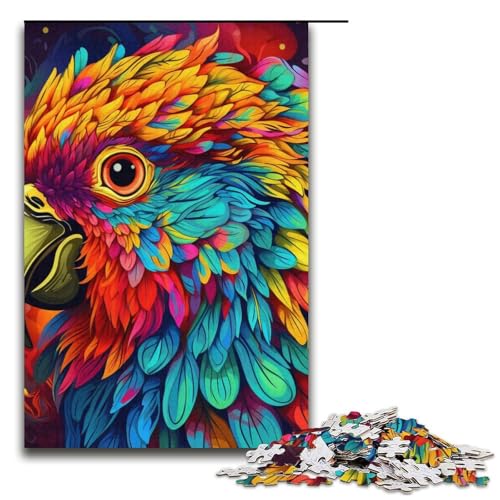1000-teiliges Puzzle für Erwachsene, Papageien-Puzzle – anspruchsvolles Spielangebot als Geschenk für die ganze Familie, Größe 38 x 26 cm von LLONGKT