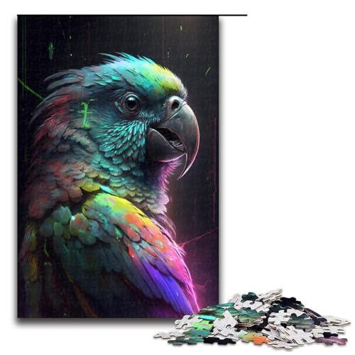 1000-teiliges Puzzle für Erwachsene, Papageien-Puzzle für Erwachsene, Holzpuzzle, tolle Geschenke zu Weihnachten (Größe 50 x 75 cm) von LLONGKT