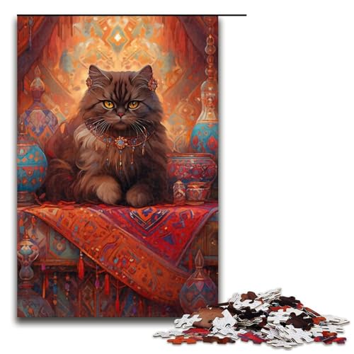 1000-teiliges Puzzle für Erwachsene, Perserkatze, Lernspiele, perfekte Dekoration für Teenager ab 14 Jahren, Größe 50 x 75 cm von LLONGKT