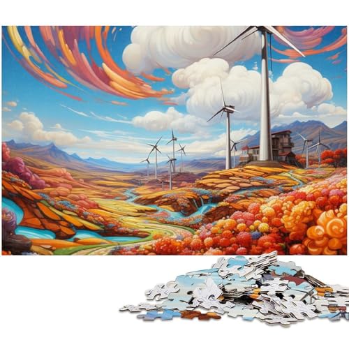 1000-teiliges Puzzle für Erwachsene, Psychedelic Wind Park, zum Stressabbau, geeignet für Jugendliche ab 14 Jahren, Größe 38 x 26 cm von LLONGKT