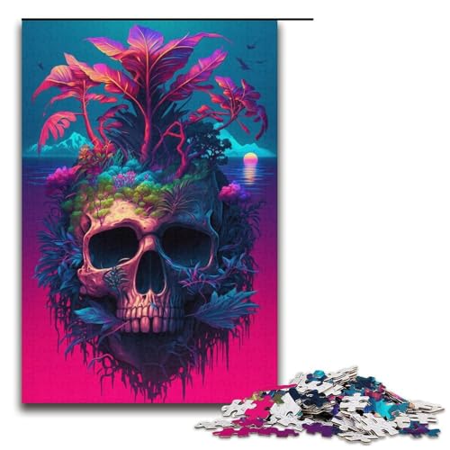1000-teiliges Puzzle für Erwachsene, Puzzle Island Skeleton, Lernpuzzle, tolles Geschenk zu Weihnachten, Größe 38 x 26 cm von LLONGKT