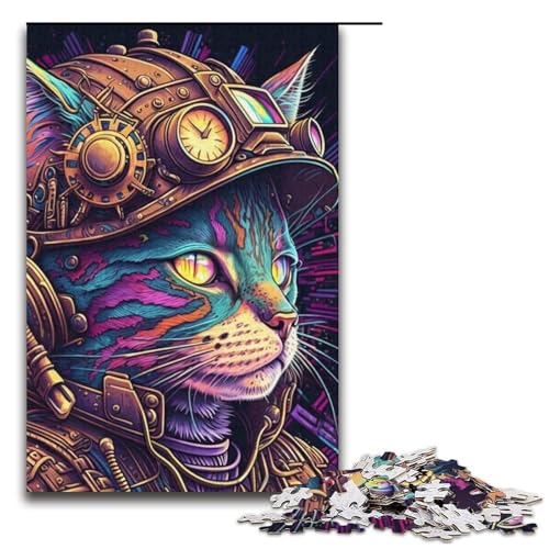 1000-teiliges Puzzle für Erwachsene, Quizspiel „Die Katze im Hut“, anspruchsvoll zu vervollständigen, Aber unterhaltsam und humorvoll, Größe 38 x 26 cm von LLONGKT