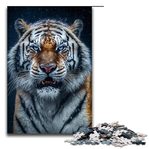 1000-teiliges Puzzle für Erwachsene, Quizspiel „Sibirische Schneetiger“, anspruchsvoll zu vervollständigen, Aber unterhaltsam und humorvoll, Größe 50 x 75 cm von LLONGKT