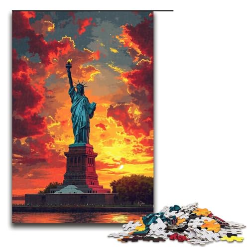 1000-teiliges Puzzle für Erwachsene, Quizspiel zur Freiheitsstatue, anspruchsvoll zu vervollständigen, Aber unterhaltsam und humorvoll, Größe 50 x 75 cm von LLONGKT