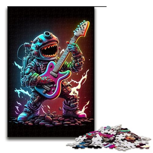 1000-teiliges Puzzle für Erwachsene, Robotergitarren-Puzzle für Erwachsene, Holzpuzzle, interessanter Stressabbau, Größe 50 x 75 cm von LLONGKT