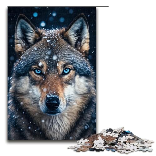 1000-teiliges Puzzle für Erwachsene, Schneewolf, Lernpuzzle, Größe 50 x 75 cm von LLONGKT