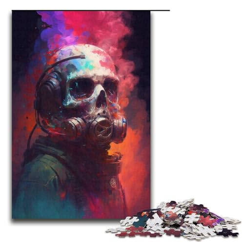 1000-teiliges Puzzle für Erwachsene, Skelett-Astronauten-Spiel, Denkspiel, Herausforderung für die Gehirnintelligenz, süchtig machendes Spielzeug (Größe 38 x 26 cm) von LLONGKT