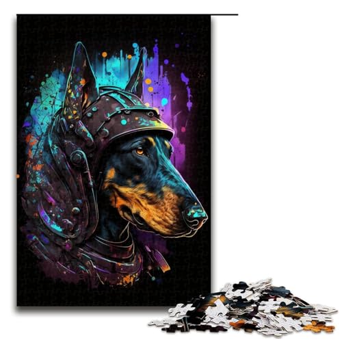 1000-teiliges Puzzle für Erwachsene, Soldat-Dobermann, Puzzle für Lernspiele, Herausforderungsspielzeug, Lernspiel für Geburtstag, Weihnachten, Größe 50 x 75 cm 1000-teiliges Puzzle für Erwachsene, Soldat-Dobermann, Puzzle für Lernspiele, Herausforderungsspielzeug, Lernspiel für Geburtstag, Weihnachten, Größe 50 x 75 cm von LLONGKT