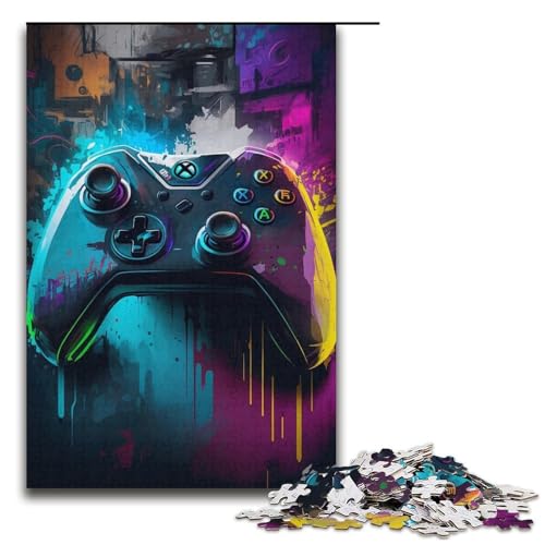 1000-teiliges Puzzle für Erwachsene, Spiel, Neonfarben, Lernspielzeug, geeignet für die Schreibtischdekoration, Größe 38 x 26 cm von LLONGKT