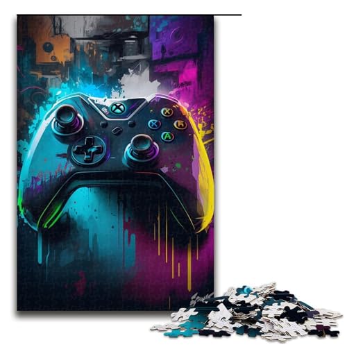 1000-teiliges Puzzle für Erwachsene, Spiel, Neonfarben, Lernspielzeug, geeignet für die Schreibtischdekoration, Größe 50 x 75 cm von LLONGKT