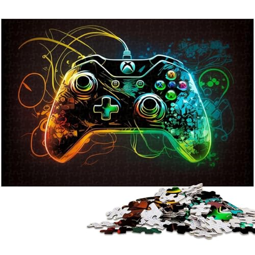 1000-teiliges Puzzle für Erwachsene, Spiel „Grünes Neon“, Puzzle für Lernspiele, Herausforderungsspielzeug, EIN Kunstwerk, Größe 38 x 26 cm von LLONGKT