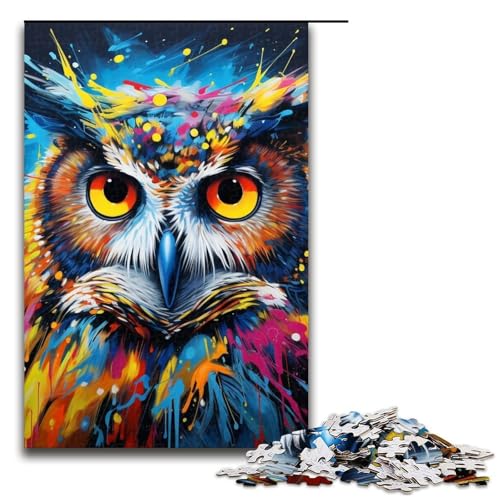1000-teiliges Puzzle für Erwachsene, Tier-Eulen-Puzzle für Erwachsene, Holzpuzzle für Familienspaß und Spieleabend, Größe 50 x 75 cm 1000-teiliges Puzzle für Erwachsene, Tier-Eulen-Puzzle für Erwachsene, Holzpuzzle für Familienspaß und Spieleabend, Größe 50 x 75 cm von LLONGKT
