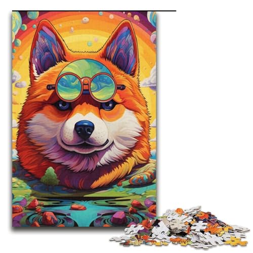 1000-teiliges Puzzle für Erwachsene, Tier-Quizspiel mit Shiba Inu, anspruchsvoll zu vervollständigen, Aber unterhaltsam und humorvoll, Größe 38 x 26 cm von LLONGKT