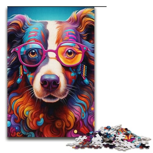1000-teiliges Puzzle für Erwachsene, Tierpuzzle „Amerikanischer Schäferhund“, Quizspiel zum Stressabbau, schwierige Herausforderung, Größe 38 x 26 cm 1000-teiliges Puzzle für Erwachsene, Tierpuzzle „Amerikanischer Schäferhund“, Quizspiel zum Stressabbau, schwierige Herausforderung, Größe 38 x 26 cm von LLONGKT