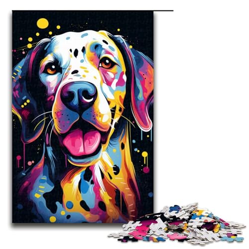 1000-teiliges Puzzle für Erwachsene, Tierpuzzle Dalmatiner, Quizspiel, Geburtstagsgeschenk, Geschenke, Wandkunst (Größe 50 x 75 cm) von LLONGKT