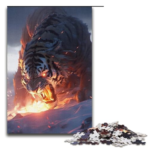1000-teiliges Puzzle für Erwachsene, Tiger, Lernpuzzle für Jugendliche ab 14 Jahren, Größe 38 x 26 cm von LLONGKT