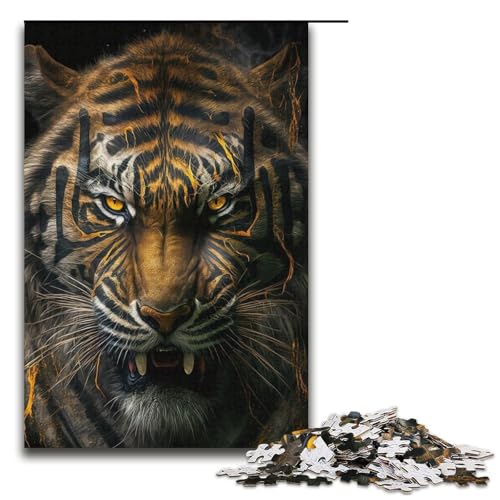 1000-teiliges Puzzle für Erwachsene, Tiger-Denkspiel, hilft dem Gehirn, süchtig machendes Spielzeug zu trainieren und Geduld zu fördern, Größe 38 x 26 cm 1000-teiliges Puzzle für Erwachsene, Tiger-Denkspiel, hilft dem Gehirn, süchtig machendes Spielzeug zu trainieren und Geduld zu fördern, Größe 38 x 26 cm von LLONGKT