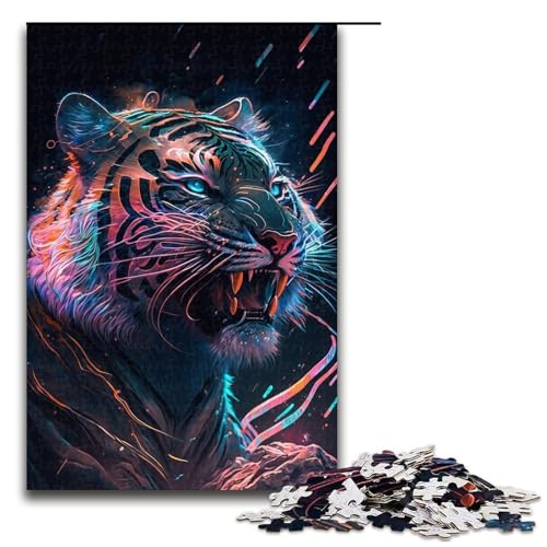 1000-teiliges Puzzle für Erwachsene, Tiger-Malpuzzle, Lernspiel, Herausforderungsspielzeug, Lernspiel für Geburtstag, Weihnachten, Größe 50 x 75 cm 1000-teiliges Puzzle für Erwachsene, Tiger-Malpuzzle, Lernspiel, Herausforderungsspielzeug, Lernspiel für Geburtstag, Weihnachten, Größe 50 x 75 cm von LLONGKT