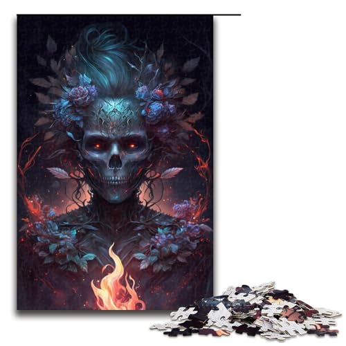 1000-teiliges Puzzle für Erwachsene, Totenkopf-Kopfhörer, Spiele, Spielzeug, Geschenk, ganze Familie (Größe 50 x 75 cm) von LLONGKT