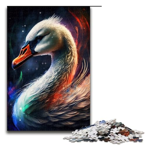 1000-teiliges Puzzle für Erwachsene, Traumschwan, Lernpuzzle, Größe 50 x 75 cm von LLONGKT