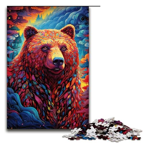 1000-teiliges Puzzle für Erwachsene, Trippy Brown Bear, Puzzle für Lernspiele, Herausforderungsspielzeug, gutes Geschenk, Größe 50 x 75 cm 1000-teiliges Puzzle für Erwachsene, Trippy Brown Bear, Puzzle für Lernspiele, Herausforderungsspielzeug, gutes Geschenk, Größe 50 x 75 cm von LLONGKT
