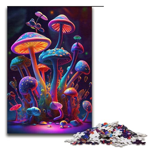 1000-teiliges Puzzle für Erwachsene, Trippy Mushrooms Puzzle, praktisches Spiel, Kunstwerk, Geschenk, geeignet für und Teenager ab 14 Jahren, Größe 38 x 26 cm 1000-teiliges Puzzle für Erwachsene, Trippy Mushrooms Puzzle, praktisches Spiel, Kunstwerk, Geschenk, geeignet für und Teenager ab 14 Jahren, Größe 38 x 26 cm von LLONGKT
