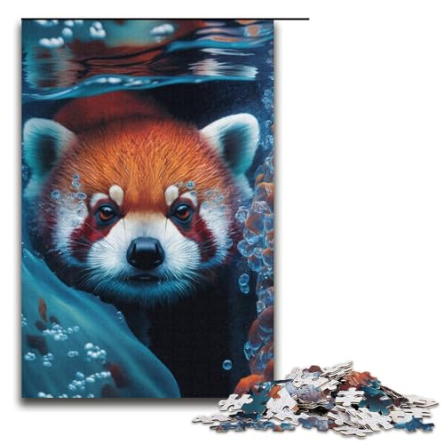 1000-teiliges Puzzle für Erwachsene, Waschbär-Familienaktivitäts-Puzzle, Weihnachtswunschliste mit Weihnachtsmann, Größe 38 x 26 cm von LLONGKT
