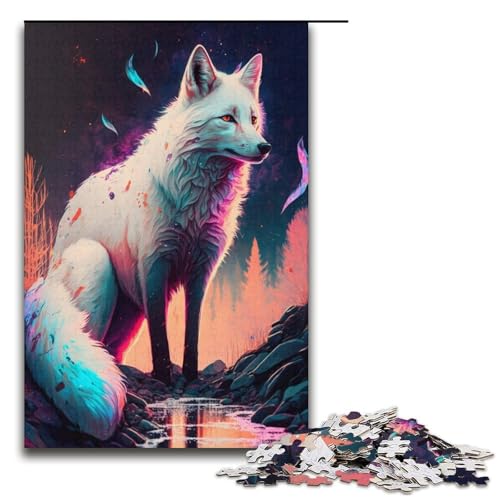 1000-teiliges Puzzle für Erwachsene, Weißer Fuchs, Malen, Lernen, pädagogisches Puzzle, tolle Geschenke für Weihnachten, Größe 38 x 26 cm 1000-teiliges Puzzle für Erwachsene, Weißer Fuchs, Malen, Lernen, pädagogisches Puzzle, tolle Geschenke für Weihnachten, Größe 38 x 26 cm von LLONGKT
