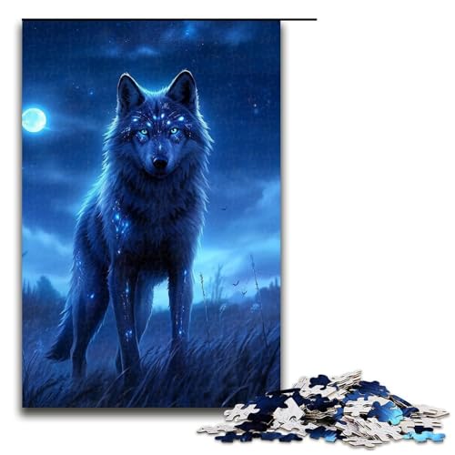 1000-teiliges Puzzle für Erwachsene, Wolf, Lernpuzzle für Jugendliche ab 14 Jahren, Größe 50 x 75 cm von LLONGKT
