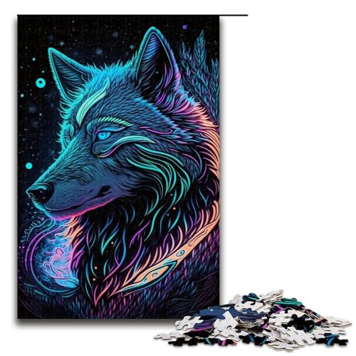 1000-teiliges Puzzle für Erwachsene, Wolf-Puzzle für Lernspiele, Herausforderungsspielzeug, Lernspiel für Geburtstag, Weihnachten, Größe 50 x 75 cm 1000-teiliges Puzzle für Erwachsene, Wolf-Puzzle für Lernspiele, Herausforderungsspielzeug, Lernspiel für Geburtstag, Weihnachten, Größe 50 x 75 cm von LLONGKT