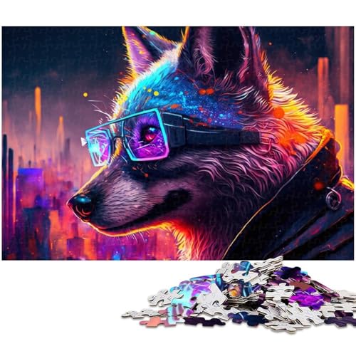 1000-teiliges Puzzle für Erwachsene, Wolfspuzzle als Geschenk, Größe 50 x 75 cm von LLONGKT