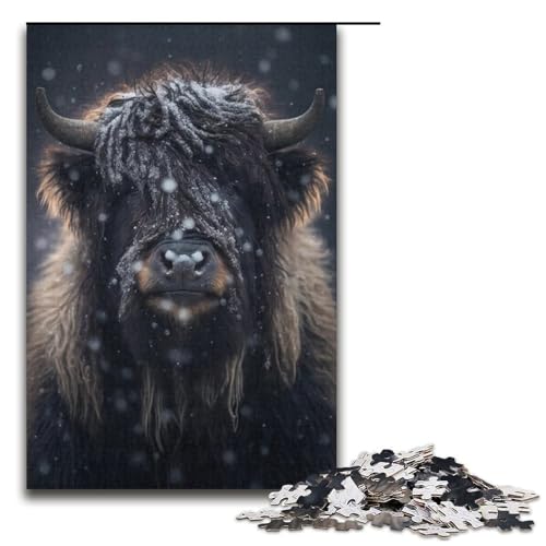 1000-teiliges Puzzle für Erwachsene, Yak-Spielzeug, Denkspiel, Herausforderung für die Gehirnintelligenz, süchtig machendes Spielzeug (Größe 38 x 26 cm) von LLONGKT