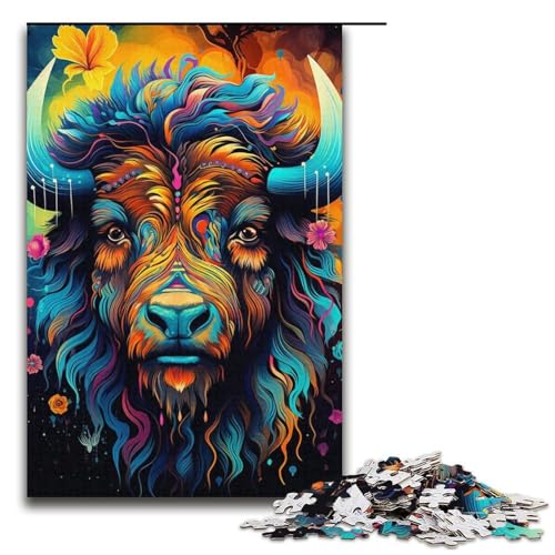 1000-teiliges Puzzle für Erwachsene, buntes Büffel-Puzzle für Lernspiele, Herausforderungsspielzeug, Lernspiel für Geburtstage, Weihnachten, Größe 38 x 26 cm 1000-teiliges Puzzle für Erwachsene, buntes Büffel-Puzzle für Lernspiele, Herausforderungsspielzeug, Lernspiel für Geburtstage, Weihnachten, Größe 38 x 26 cm von LLONGKT
