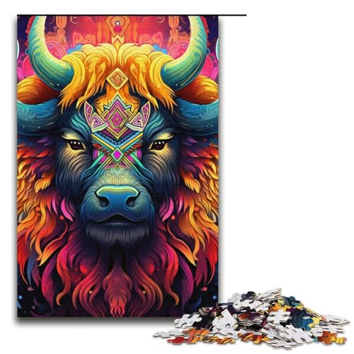 1000-teiliges Puzzle für Erwachsene, buntes Büffel-Puzzle für Lernspiele, Herausforderungsspielzeug, Lernspiel für Geburtstage, Weihnachten, Größe 38 x 26 cm 1000-teiliges Puzzle für Erwachsene, buntes Büffel-Puzzle für Lernspiele, Herausforderungsspielzeug, Lernspiel für Geburtstage, Weihnachten, Größe 38 x 26 cm von LLONGKT
