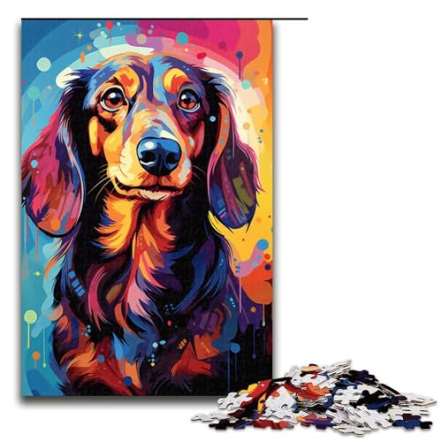 1000-teiliges Puzzle für Erwachsene, buntes Dackel-Puzzle zum Malen, praktisches Spiel, tolle Geschenke zu Weihnachten (Größe 50 x 75 cm) von LLONGKT