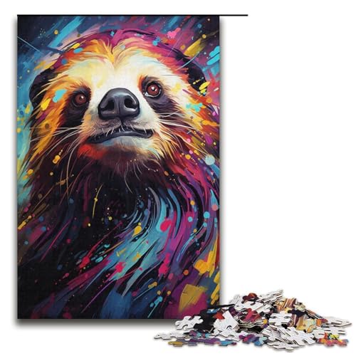 1000-teiliges Puzzle für Erwachsene, buntes Faultier-Knobelspiel, ganze Familie, Größe 38 x 26 cm 1000-teiliges Puzzle für Erwachsene, buntes Faultier-Knobelspiel, ganze Familie, Größe 38 x 26 cm von LLONGKT