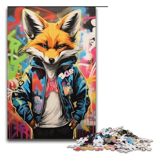 1000-teiliges Puzzle für Erwachsene, buntes Graffiti-Fuchs-Quizspiel, Stressabbau, schwierige Herausforderung, Größe 38 x 26 cm 1000-teiliges Puzzle für Erwachsene, buntes Graffiti-Fuchs-Quizspiel, Stressabbau, schwierige Herausforderung, Größe 38 x 26 cm von LLONGKT