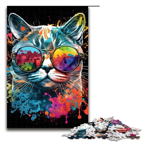 1000-teiliges Puzzle für Erwachsene, buntes Katzen-Tier-Mal-Puzzle – anspruchsvolles Spiel, lustiges Geschenk, Größe 50 x 75 cm 1000-teiliges Puzzle für Erwachsene, buntes Katzen-Tier-Mal-Puzzle – anspruchsvolles Spiel, lustiges Geschenk, Größe 50 x 75 cm von LLONGKT