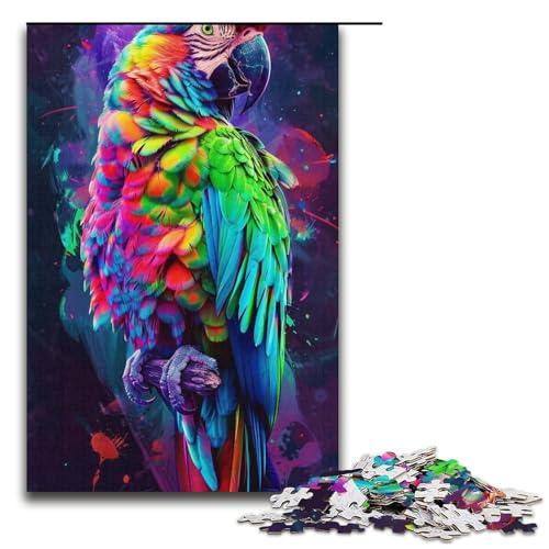1000-teiliges Puzzle für Erwachsene, buntes Papageien-Puzzle, Geschenke, Wanddekoration, einzigartige Geburtstags, Größe 38 x 26 cm 1000-teiliges Puzzle für Erwachsene, buntes Papageien-Puzzle, Geschenke, Wanddekoration, einzigartige Geburtstags, Größe 38 x 26 cm von LLONGKT