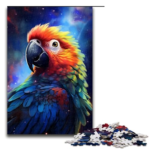 1000-teiliges Puzzle für Erwachsene, buntes Papageien-Puzzle, Lernspiele, Wichtelgeschenke für Teenager ab 14 Jahren (Größe 50 x 75 cm) von LLONGKT