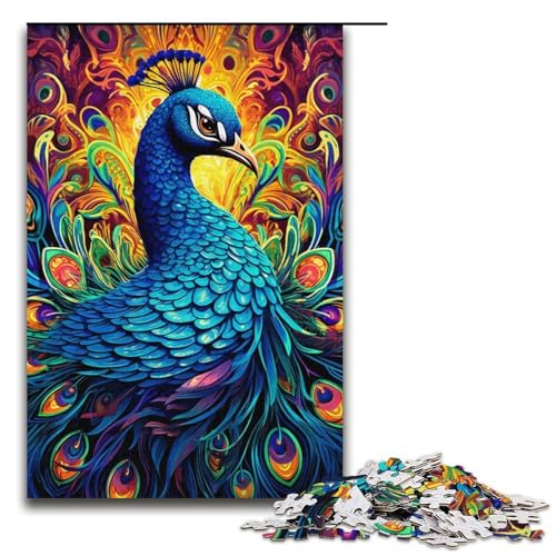 1000-teiliges Puzzle für Erwachsene, buntes Pfauen-Puzzle, Lernspiel, Herausforderungsspielzeug, Lernspiel für Geburtstag, Weihnachten, Größe 38 x 26 cm 1000-teiliges Puzzle für Erwachsene, buntes Pfauen-Puzzle, Lernspiel, Herausforderungsspielzeug, Lernspiel für Geburtstag, Weihnachten, Größe 38 x 26 cm von LLONGKT