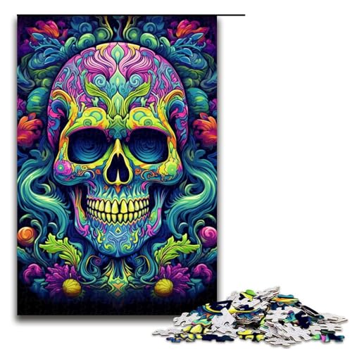 1000-teiliges Puzzle für Erwachsene, buntes Totenkopf-Puzzle für Lernspiele, Herausforderungsspielzeug, Lernspiel für Geburtstage, Weihnachten, Größe 50 x 75 cm 1000-teiliges Puzzle für Erwachsene, buntes Totenkopf-Puzzle für Lernspiele, Herausforderungsspielzeug, Lernspiel für Geburtstage, Weihnachten, Größe 50 x 75 cm von LLONGKT