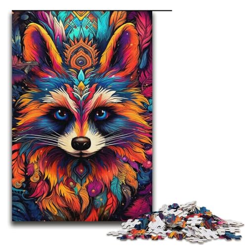 1000-teiliges Puzzle für Erwachsene, buntes Waschbär-Puzzle, Lernspiel, Herausforderungsspielzeug, Lernspiel für Geburtstag, Weihnachten, Größe 38 x 26 cm 1000-teiliges Puzzle für Erwachsene, buntes Waschbär-Puzzle, Lernspiel, Herausforderungsspielzeug, Lernspiel für Geburtstag, Weihnachten, Größe 38 x 26 cm von LLONGKT