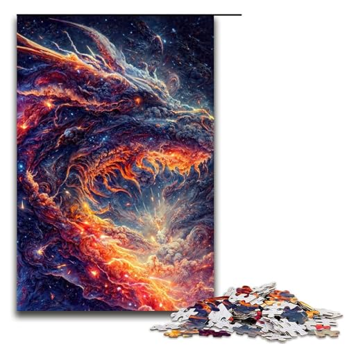 1000-teiliges Puzzle für Erwachsene, das Regenbogendrachen-Puzzle, Lernspiele, Wichtelgeschenke für Teenager ab 14 Jahren (Größe 50 x 75 cm) von LLONGKT