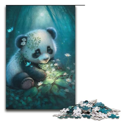 1000-teiliges Puzzle für Erwachsene, entzückendes kleines Panda-Puzzle für Erwachsene, Papppuzzle, Spaß für zu Hause, Aktivitäten, Größe 38 x 26 cm von LLONGKT